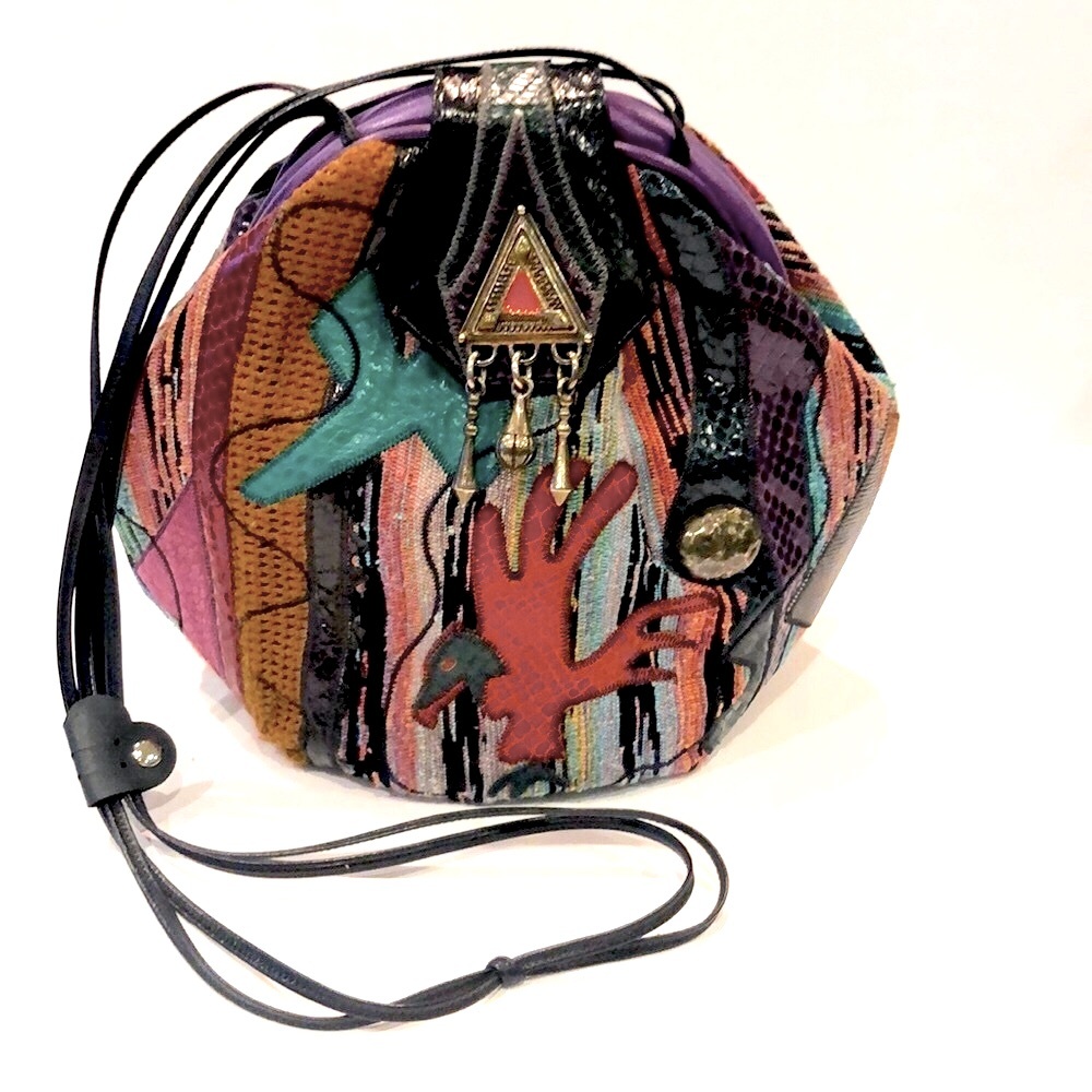 Sharif Vintage 1980's Mixed Material(s) Shoulder Bag-  Excellent Used Condition - Picture 12 of 14